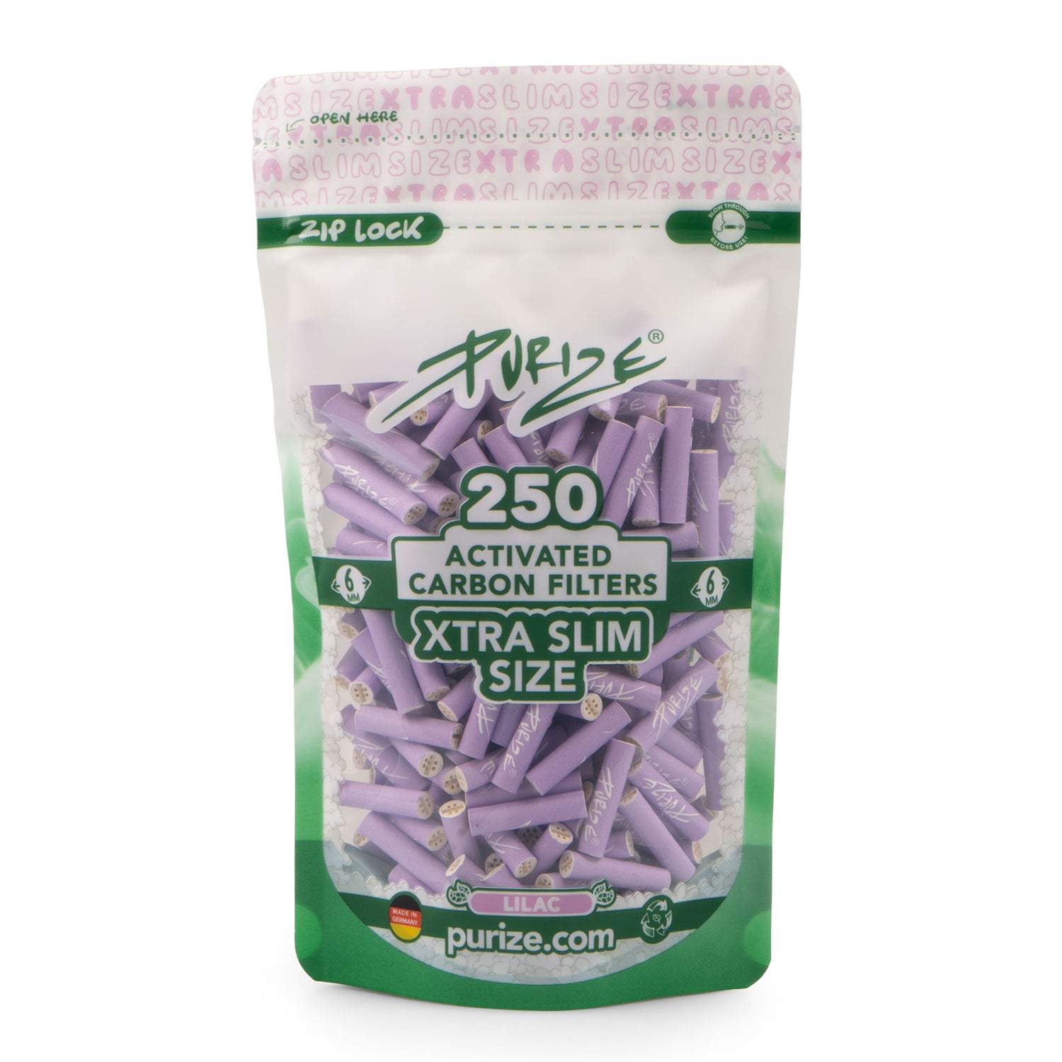 PURIZE 250 XTRA Slim Size Flieder Vorderseite Beutel