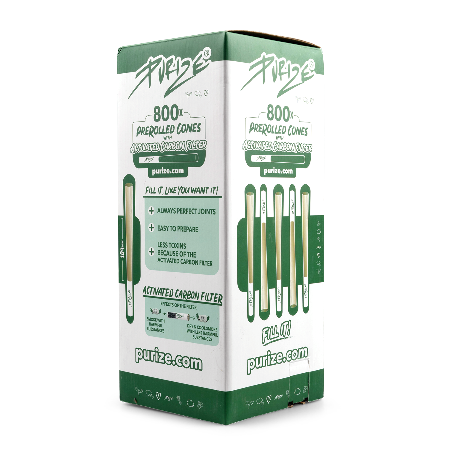 800 PURIZE® PreRolled Cones | XTRA Slim Size