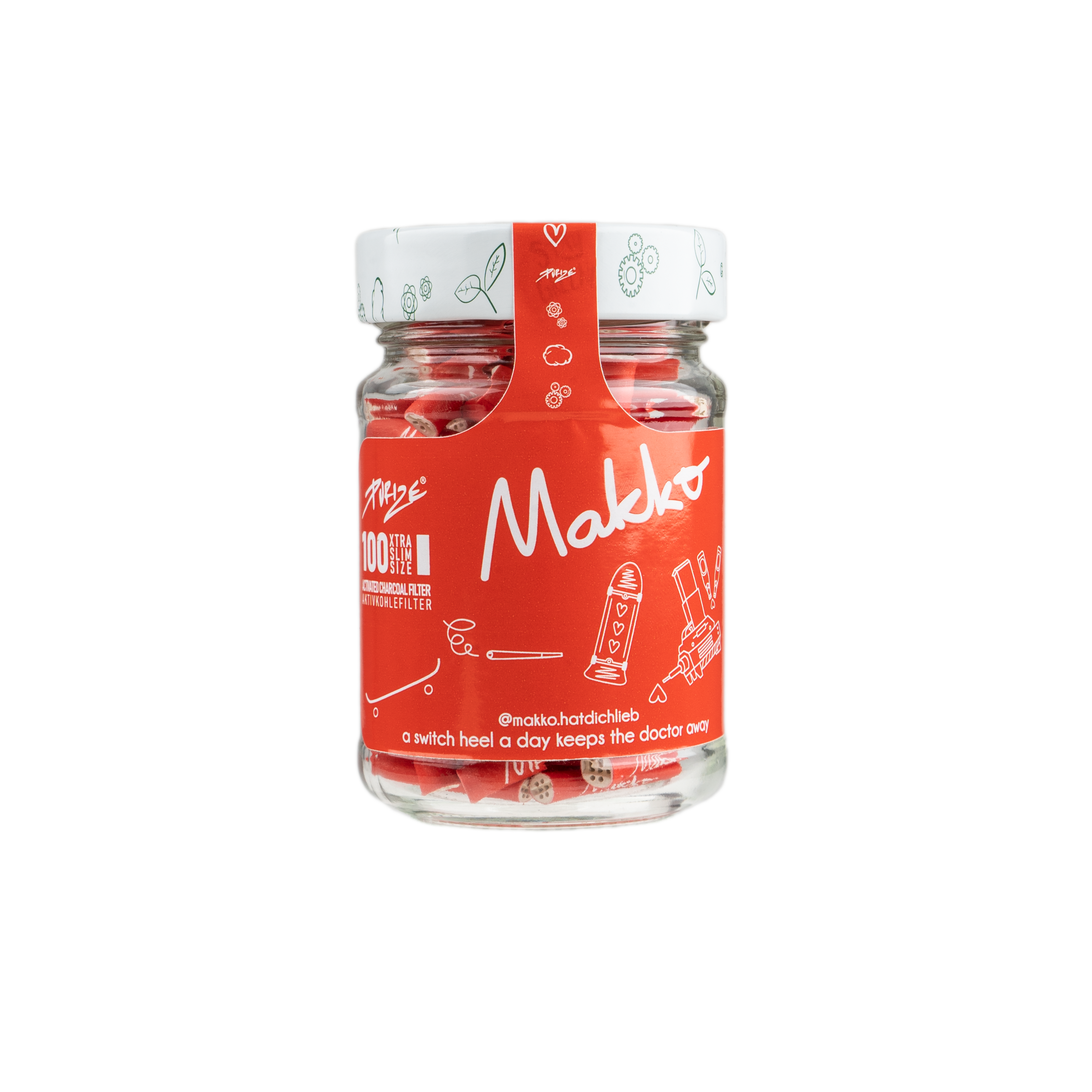 100 PURIZE® Vidrio Tamaño XTRA Slim | Makko