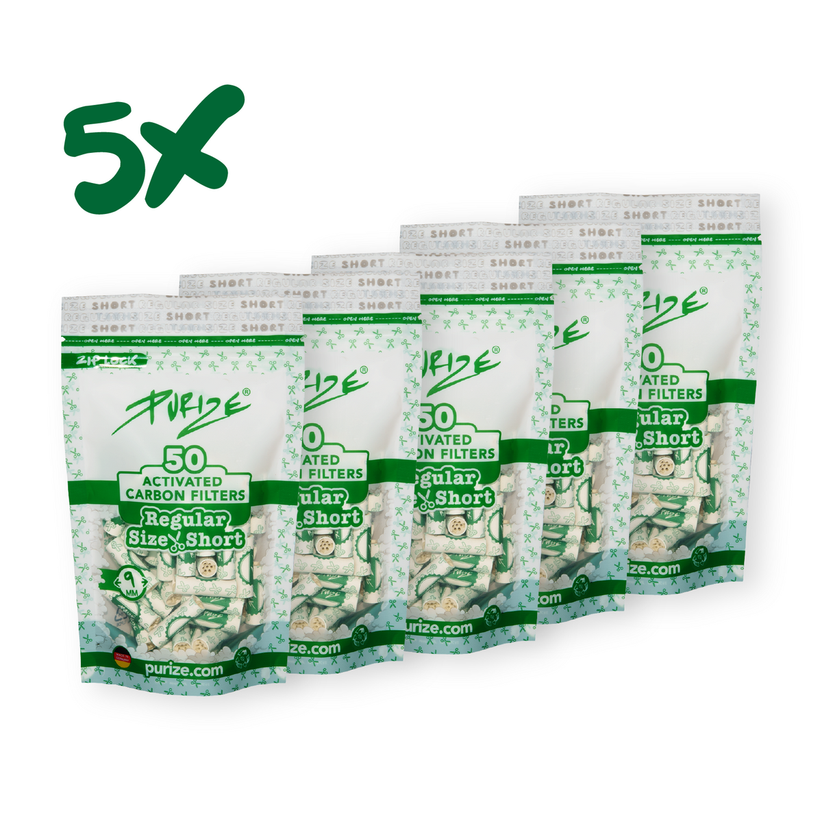 5x 50 PURIZE® Regular Size Short
