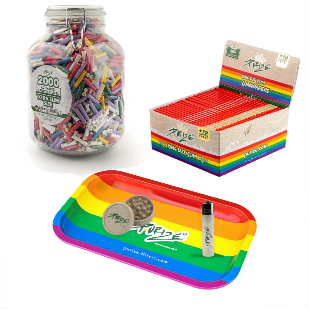 2000 PURIZE® Glas | XTRA Slim Size | Rainbow Bundle