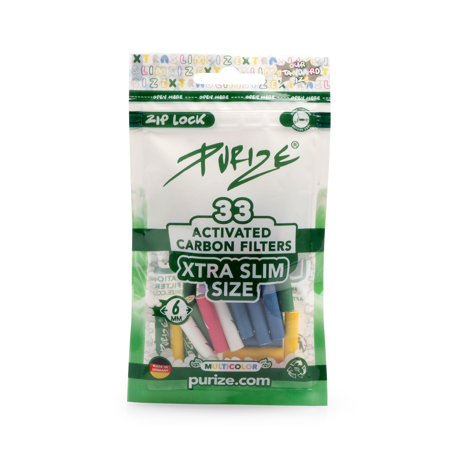 PURIZE 33 XTRA Slim Size Multicolor Vorderseite Beutel 