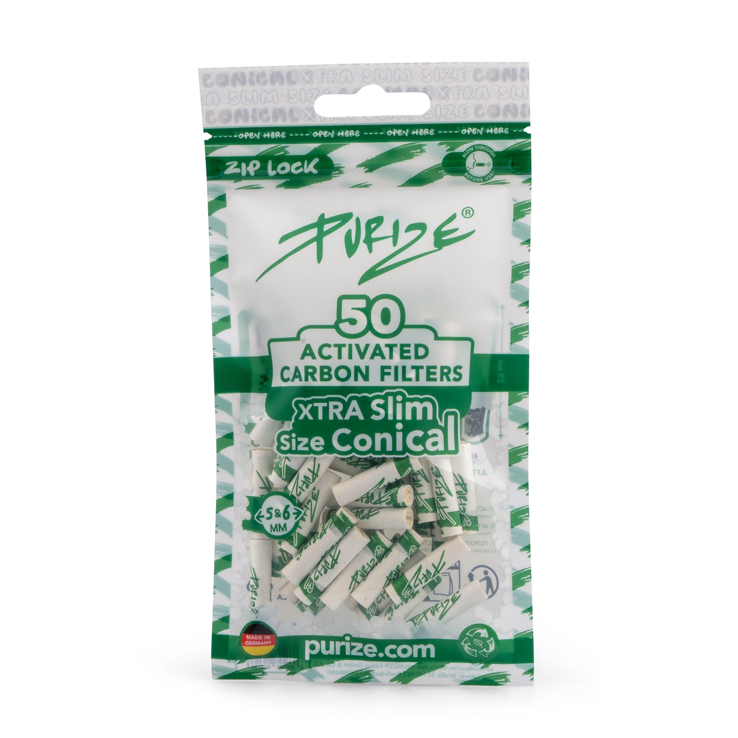 50 PURIZE® XTRA Slim Tamaño Cónico