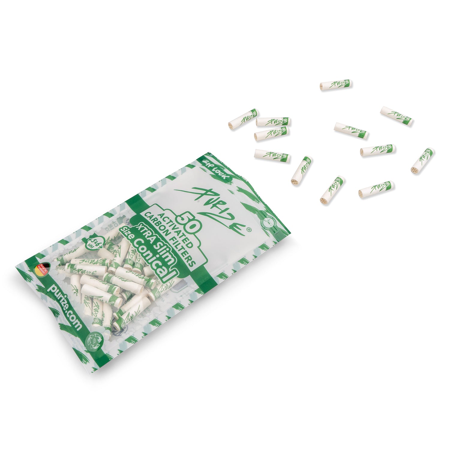 50 PURIZE® XTRA Slim Tamaño Cónico