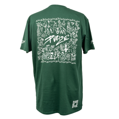 PURIZE® T-shirt | Vert doodle